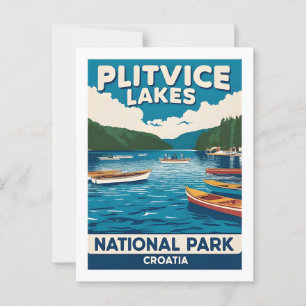 Schilderachtig Briefkaart van de Plitvicemeren in