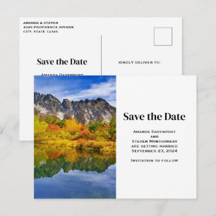Schilderachtig Country Mountains en Lake Save the Uitnodiging Briefkaart