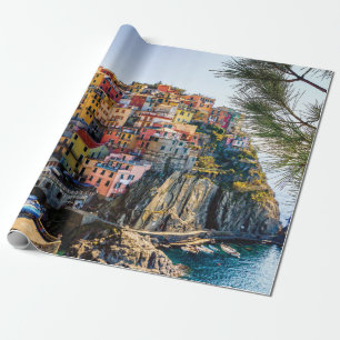 Schilderachtig dorp, Cinque Terre, Liguria, Italië Cadeaupapier