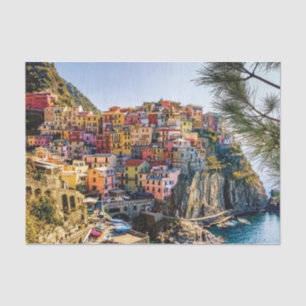 Schilderachtig dorp, Cinque Terre, Liguria, Italië Tissuepapier