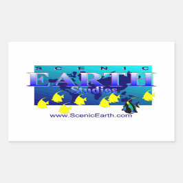 Schilderachtig Earth Aquatic Earth Ocean World Art Rechthoekige Sticker