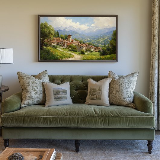 Schilderachtig Europees dorp Canvas Afdruk