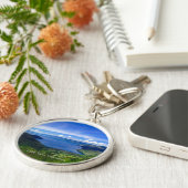 Schilderachtig foto van het meer Toba, Indonesië Sleutelhanger (Zijkant)