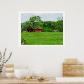 Schilderachtig foto van Red Barn Poster (Keuken)
