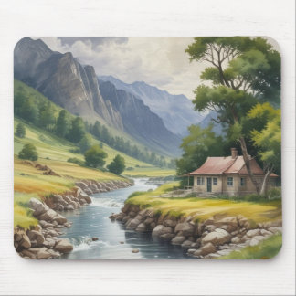 Schilderachtig geanimeerde River Mousepad Muismat