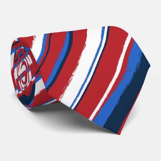 Schilderachtig gestreepte tweezijdig bedrukt stropdas (Opgerold)