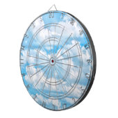 Schilderachtig Happy Sunny Clouds Achtergrond Dartbord (Voorkant Rechts)