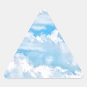 Schilderachtig Happy Sunny Clouds Achtergrond Driehoek Sticker