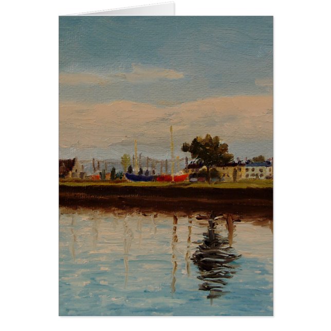 Schilderachtig haven in Galway City, Ierland (Voorkant)