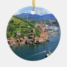 Schilderachtig havenmonding Pasaia, Baskenland Keramisch Ornament