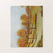 schilderachtig herfstlandschap met bomen en schadu legpuzzel (Verticaal)
