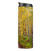 Schilderachtig herfstroute in Aspen Tree Grove Thermosbeker (Geroteerd rechts)
