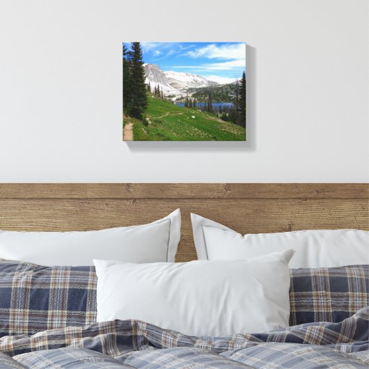 Schilderachtig Hiking Snowy Range Mountain Summit  Canvas Afdruk (Insitu (Slaapkamer))