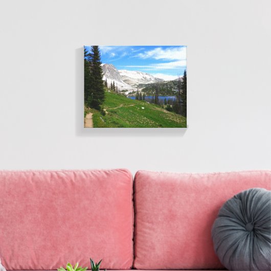 Schilderachtig Hiking Snowy Range Mountain Summit  Canvas Afdruk (Insitu (Woonkamer))