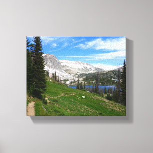 Schilderachtig Hiking Snowy Range Mountain Summit Canvas Afdruk