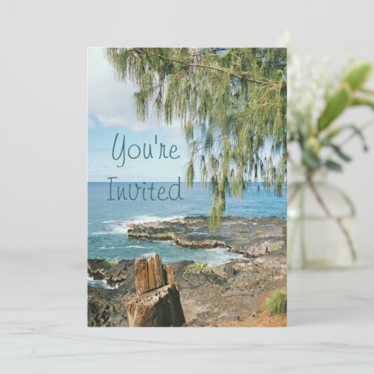 Schilderachtig Kauai Invitation Kaart (Staand voorkant)