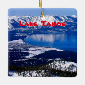 Schilderachtig kerstversiering meer Tahoe Keramisch Ornament