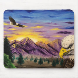 schilderachtig kunst Muismat "Smoky Mountain Eagle