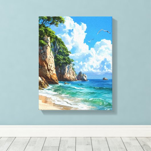 Schilderachtig kustlandschap canvas afdruk (Insitu (Houten vloer))