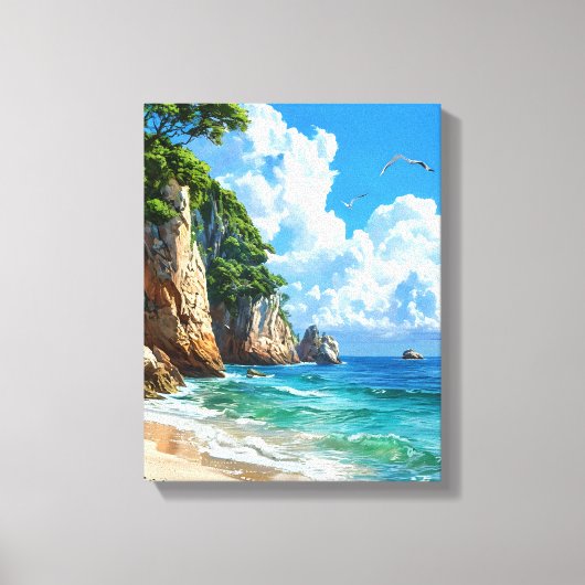 Schilderachtig kustlandschap canvas afdruk (Voorkant)