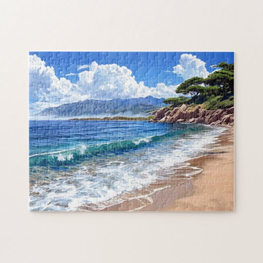 Schilderachtig kustlandschap. legpuzzel (Horizontaal)