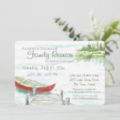 Schilderachtig Lake en kano familie reünie Kaart (Staand voorkant)