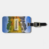 Schilderachtig landschap bos en bergen bagagelabel (Voorkant horizontaal)