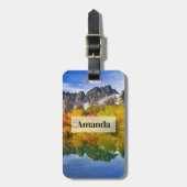 Schilderachtig landschap bos en bergen bagagelabel (Voorkant verticaal)