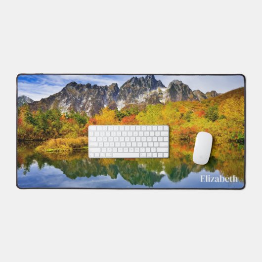 Schilderachtig landschap bos en bergen bureaumat (Keyboard & Muis)