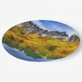 Schilderachtig landschap bos en bergen papieren bordje (Gekanteld)