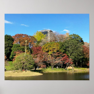 Schilderachtig landschap met Autumn Color Poster