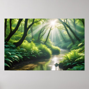 Schilderachtig landschap Panoramisch River Natuur Poster