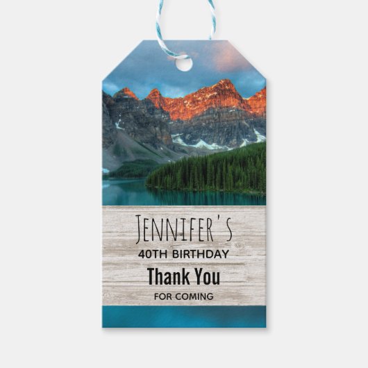 Schilderachtig landschap van bergland cadeaulabel (Voorkant)