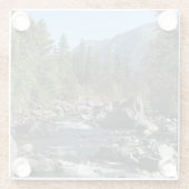 Schilderachtig landschap van het bergmeer glazen onderzetter (Achterkant)