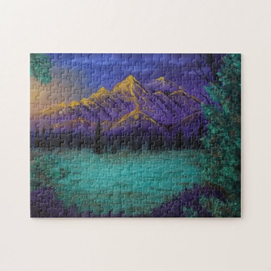 schilderachtig landschap van Paarse bergen — Puzzl Legpuzzel (Horizontaal)