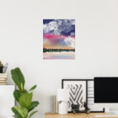 Schilderachtig landschap van Tranquil Pink Sky Bal Poster (Thuiskantoor)