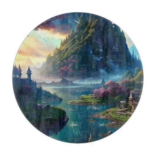 Schilderachtig Landschap Vier Snijplank (Voorkant)