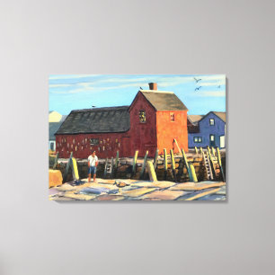 Schilderachtig motief #1 Rockport vishut Canvas Afdruk