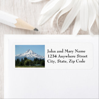 Schilderachtig Mount Hood Landscape Retouradres Etiket