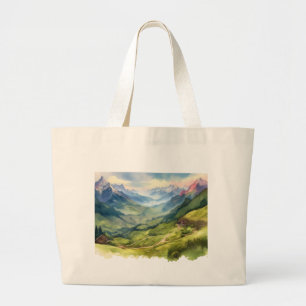 Schilderachtig Mountain Valley kunstwerk Grote Tote Bag