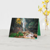 Schilderachtig Natuur Fantasy Waterfall Kaart (Gele Bloem)
