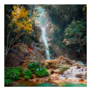 Schilderachtig Natuur Fantasy Waterfall Perfect Poster