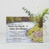 Schilderachtig Natuur River Lake Uitzicht bruiloft Kaart (Staand voorkant)