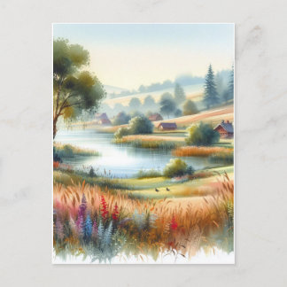 Schilderachtig Natuur Waterverf stijl Briefkaart