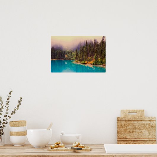 Schilderachtig noordelijk landschap met pijnbomen  poster (Keuken)