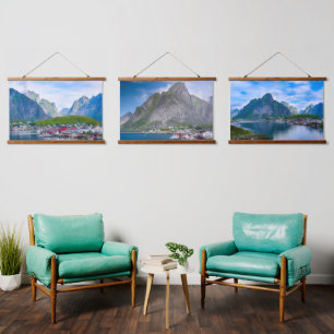 Schilderachtig Noors landschap Lofoten Hangend Wandkleed