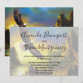 Schilderachtig Rustic Bald Eagle Patriotic Wedding Kaart (Voorkant / Achterkant)