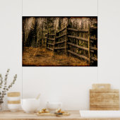 Schilderachtig Rustic Fence in het landkunstwerk Poster (Keuken)