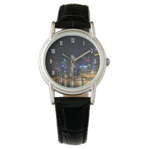 Schilderachtig Singapore Skyline Horloge