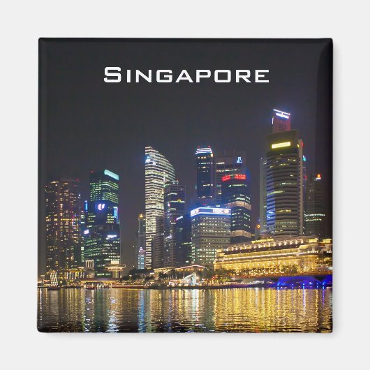 Schilderachtig Singapore Skyline Magneet (Voorkant)